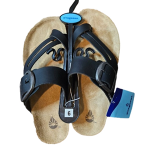 O'rageous Womens One Buckle Black Slides, Size 6, NWT